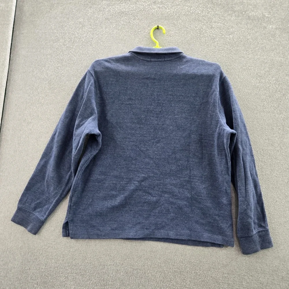 Polo Ralph Lauren Men Sweatshirt L Blue Player Embroidery Zipper Long‎ Sleeve